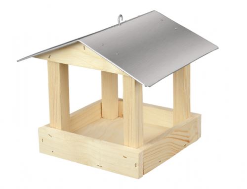 Krmítko dřevěné č.3 pozinkovaná střecha /24x24x20cm/