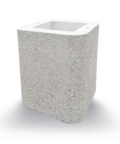 komín. beton díl 28x28x40cm, hnědý jemný vymývaný, rovný ATLAS/SIESTA