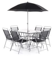 Sestava zahradního nábytku VeGA VeGAS MARIA SET 6 KOMPLET  včetně slunečníku kovová