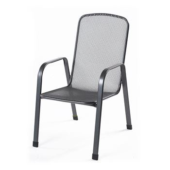 Židle MWH Savoy Basic - stohovatelná, z tahokovu, tmavě šedá, 75 x 57 x 93 cm
