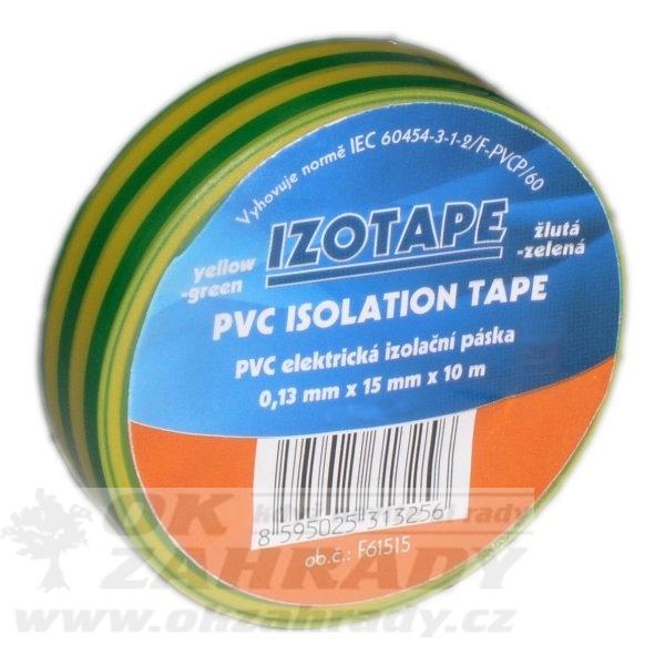 IRIMON Izolační páska PVC/barva žluto-zelená, š.15mm, 10m